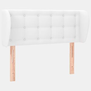 vidaXL Cabeceira de cama c abas couro artificial 93x23x7888cm branco