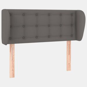 vidaXL Cabeceira de cama c abas couro artificial 83x23x7888 cm cinza