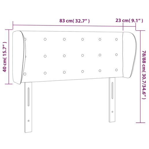 vidaXL Cabeceira de cama c abas couro artificial 83x23x7888 cm cinza vidaXL Cabeceira de cama c abas couro artificial 83x23x7888 cm cinza