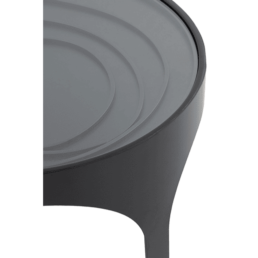 Mesa de centro com tampo de vidro em metal preto