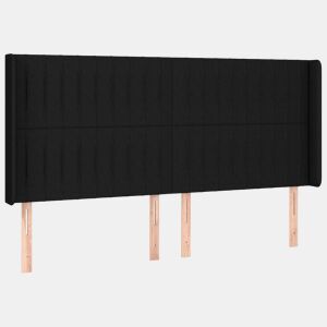 vidaXL Cabeceira de cama c abas tecido 183x16x118128 cm preto