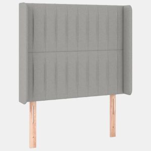 vidaXL Cabeceira de cama c abas tecido 83x16x118128cm cinzento-claro