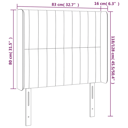 vidaXL Cabeceira de cama c abas tecido 83x16x118128cm cinzento-claro vidaXL Cabeceira de cama c abas tecido 83x16x118128cm cinzento-claro