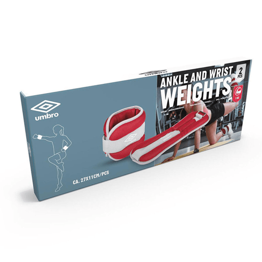 Pesos para Tornozelos Umbro 1 kg Vermelho 2 Unidades