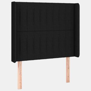 vidaXL Cabeceira de cama c abas tecido 93x16x118128 cm preto