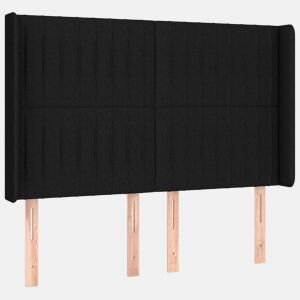 vidaXL Cabeceira de cama c abas tecido 147x16x118128 cm preto