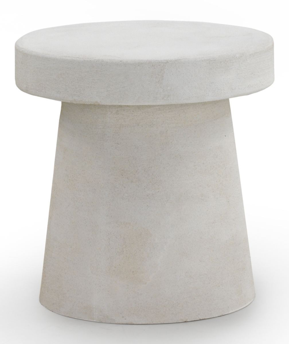 Mesa de centro color cemento blanco de poliresina