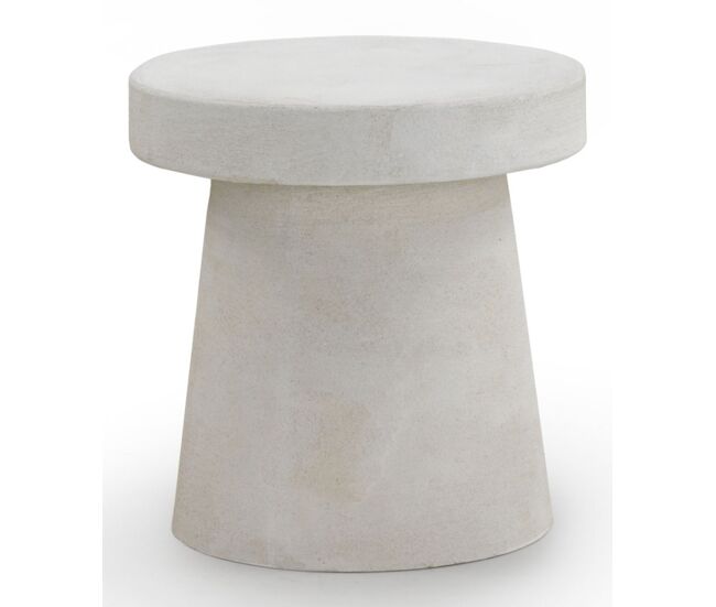 Mesa de centro color cemento blanco de poliresina