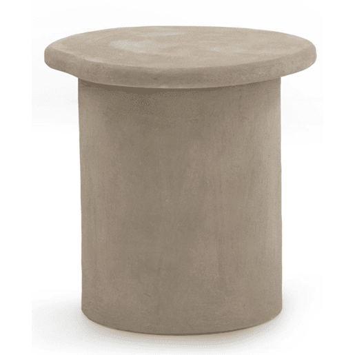 Mesa de centro de poliresina em cimento cor de areia