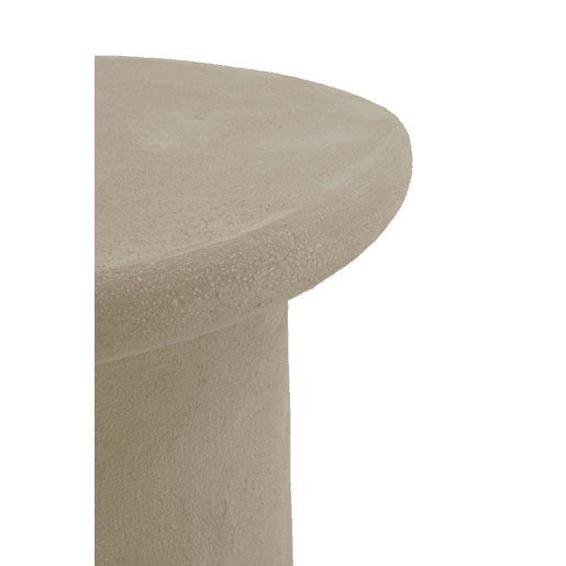 Mesa de centro de poliresina em cimento cor de areia