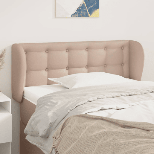 vidaXL Cabeceira cama abas couro artificial 83x23x7888 cm cappuccino