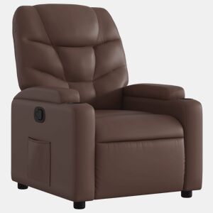 vidaXL Poltrona reclinável couro artificial castanho