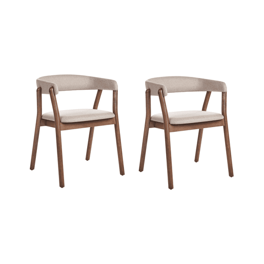 Conjunto de 2 cadeiras de jantar MYLO Tecido Creme