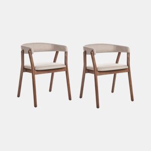 Conjunto de 2 cadeiras de jantar MYLO Tecido Creme