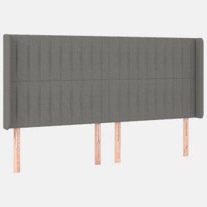 vidaXL Cabeceira cama c abas tecido 163x16x118128 cm cinzento-escuro