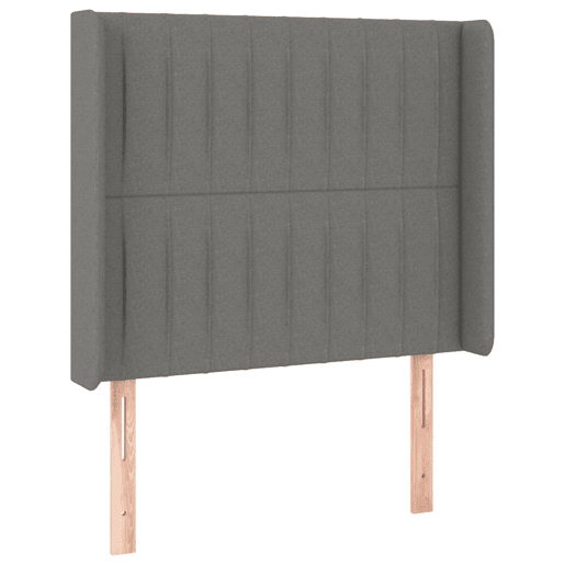 vidaXL Cabeceira cama c abas tecido 103x16x118128 cm cinzento-escuro