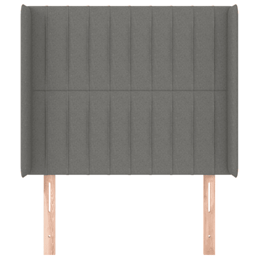 vidaXL Cabeceira cama c abas tecido 103x16x118128 cm cinzento-escuro