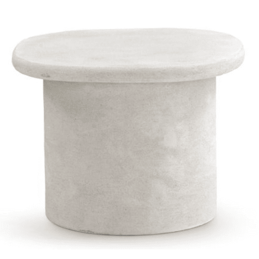 Mesa de centro em cimento branco de poliresina Mesa de centro em cimento branco de poliresina