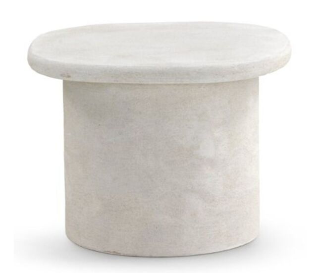 Mesa de centro color cemento blanco de poliresina