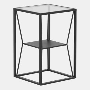 Mesa lateral de metal preto
