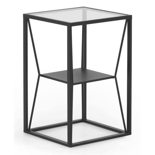 Mesa lateral de metal preto