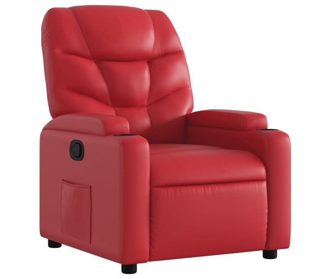 Vidaxl sillón reclinable de cuero sintético rojo
