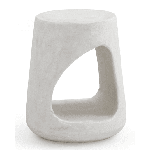 Mesa de apoio de cimento de poliresina branca