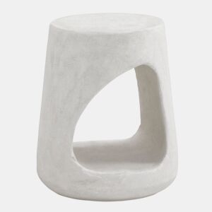 Mesa de apoio de cimento de poliresina branca