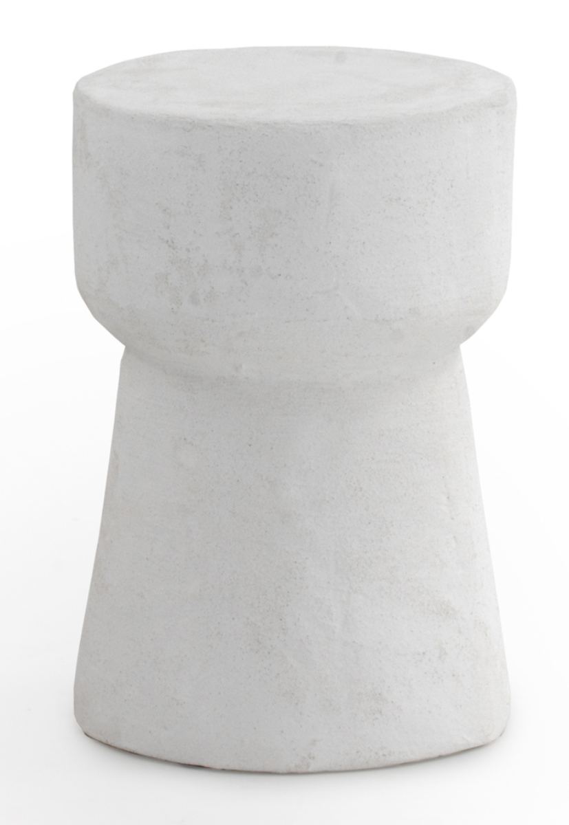 Mesa auxiliar color cemento blanco de poliresina