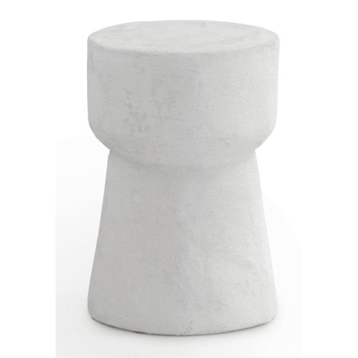 Mesa de apoio em cimento branco poliresina cor de areia