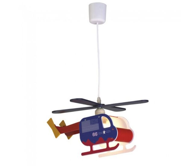 Lámpara de techo infantil helicóptero azul marca wonderlamp