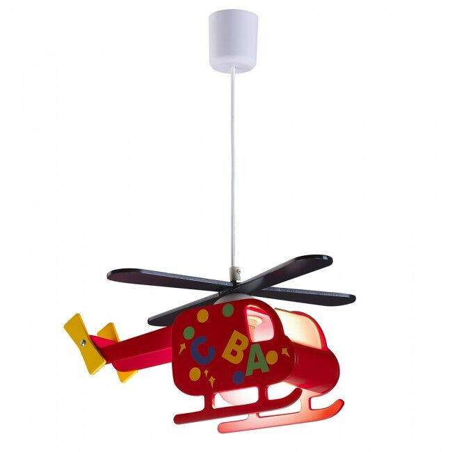 Lámpara infantil de techo Helicóptero Plástico Infantil Rojo