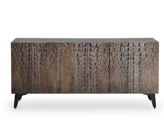 Aparador 3 puertas madera de mango imitacion piel caiman bronze