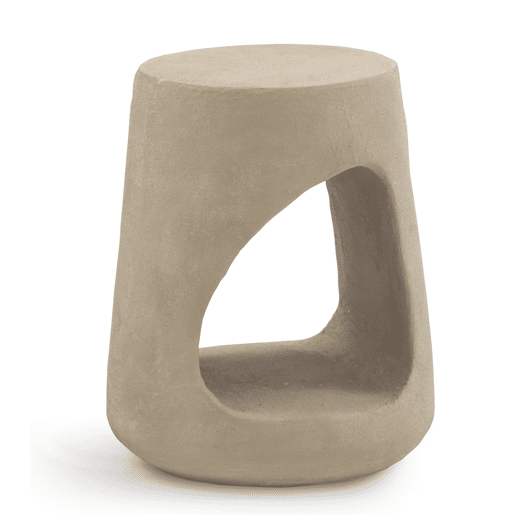 Mesa de apoio de cimento de poliresina cor de areia