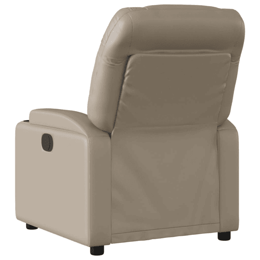 vidaXL Poltrona massagens reclinável elétrica couro artif. cappuccino vidaXL Poltrona massagens reclinável elétrica couro artif. cappuccino