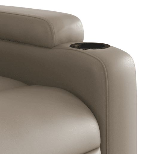 vidaXL Poltrona massagens reclinável elétrica couro artif. cappuccino vidaXL Poltrona massagens reclinável elétrica couro artif. cappuccino