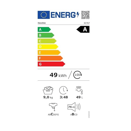 Máquina de lavar Cecotec Bolero DressCode 9800 Inverter 1400 rpm 9 kg