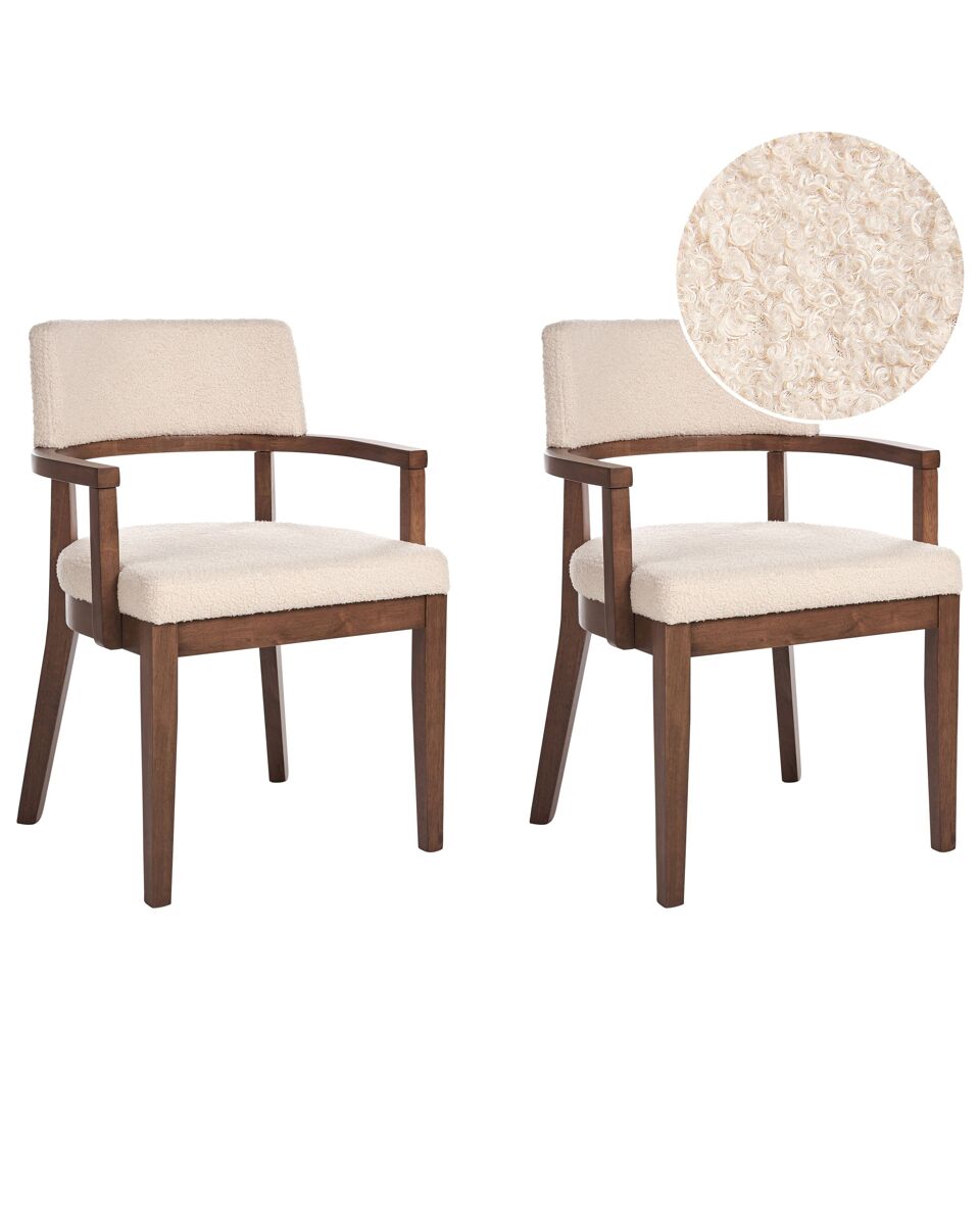 Beliani Silla de comedor DALBO Madera Oscura