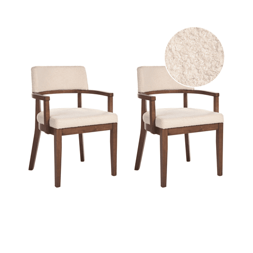 Conjunto de 2 cadeiras de jantar DALBO Bouclé Castanho escuro