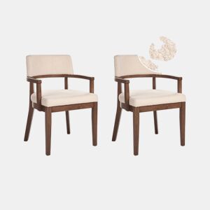 Conjunto de 2 cadeiras de jantar DALBO Bouclé Castanho escuro