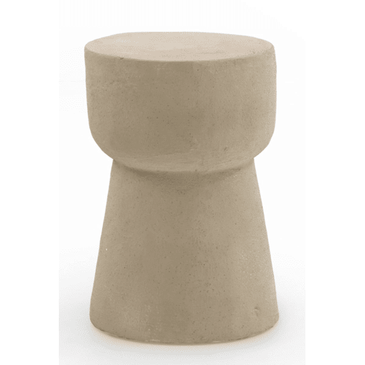 Mesa de apoio de cimento de poliresina cor de areia