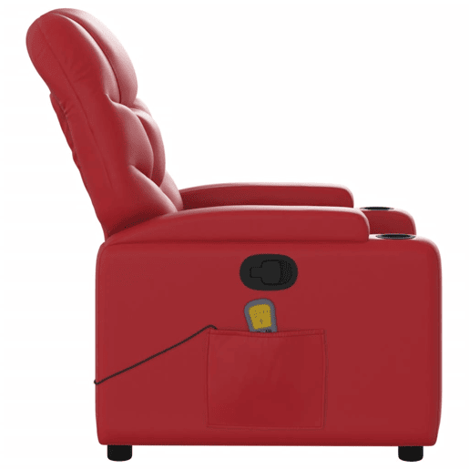 vidaXL Poltrona de massagens reclinável couro artificial vermelho vidaXL Poltrona de massagens reclinável couro artificial vermelho