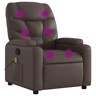 vidaXL Poltrona de massagens reclinável couro artificial castanho