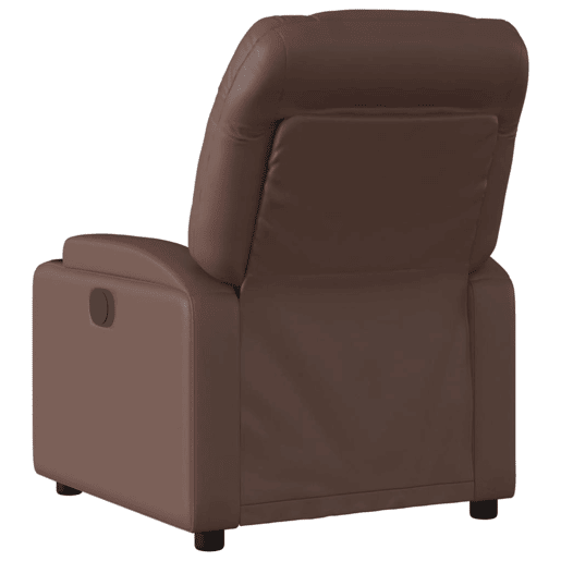 vidaXL Poltrona massagens reclinável elétrica couro artif. castanho