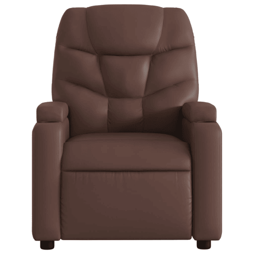 vidaXL Poltrona massagens reclinável elétrica couro artif. castanho