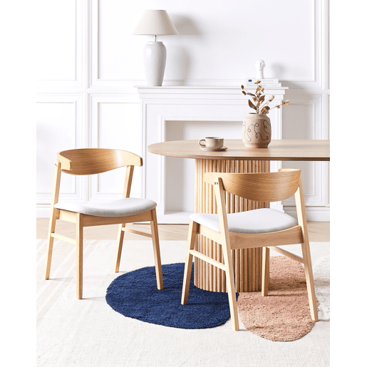 Conjunto de 2 cadeiras de jantar LILLY Madeira Cinzento claro