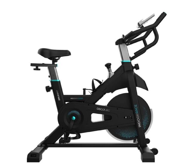 Cecotec bicicleta estática indoor con volante de inercia de 20kg drumfit indoor 20000 race. pulsómetro, pantalla lcd