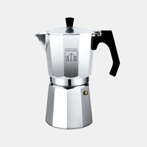 Cecotec Cafeteira italiana de alumínio com capacidade para 9 chávenas de café, fácil de limpar e apta para todo o tipo de fogões.