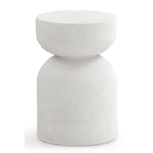Mesa de centro de poliresina de cimento branco