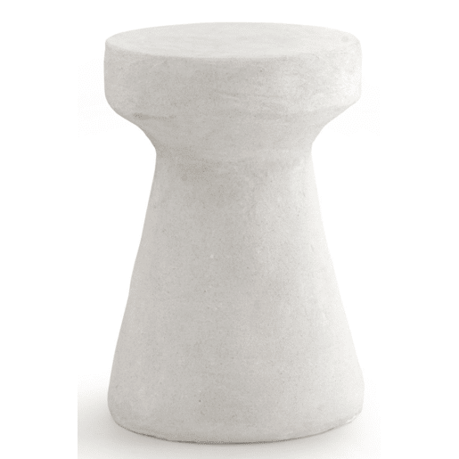 Mesa de apoio de poliresina cor de cimento branco
